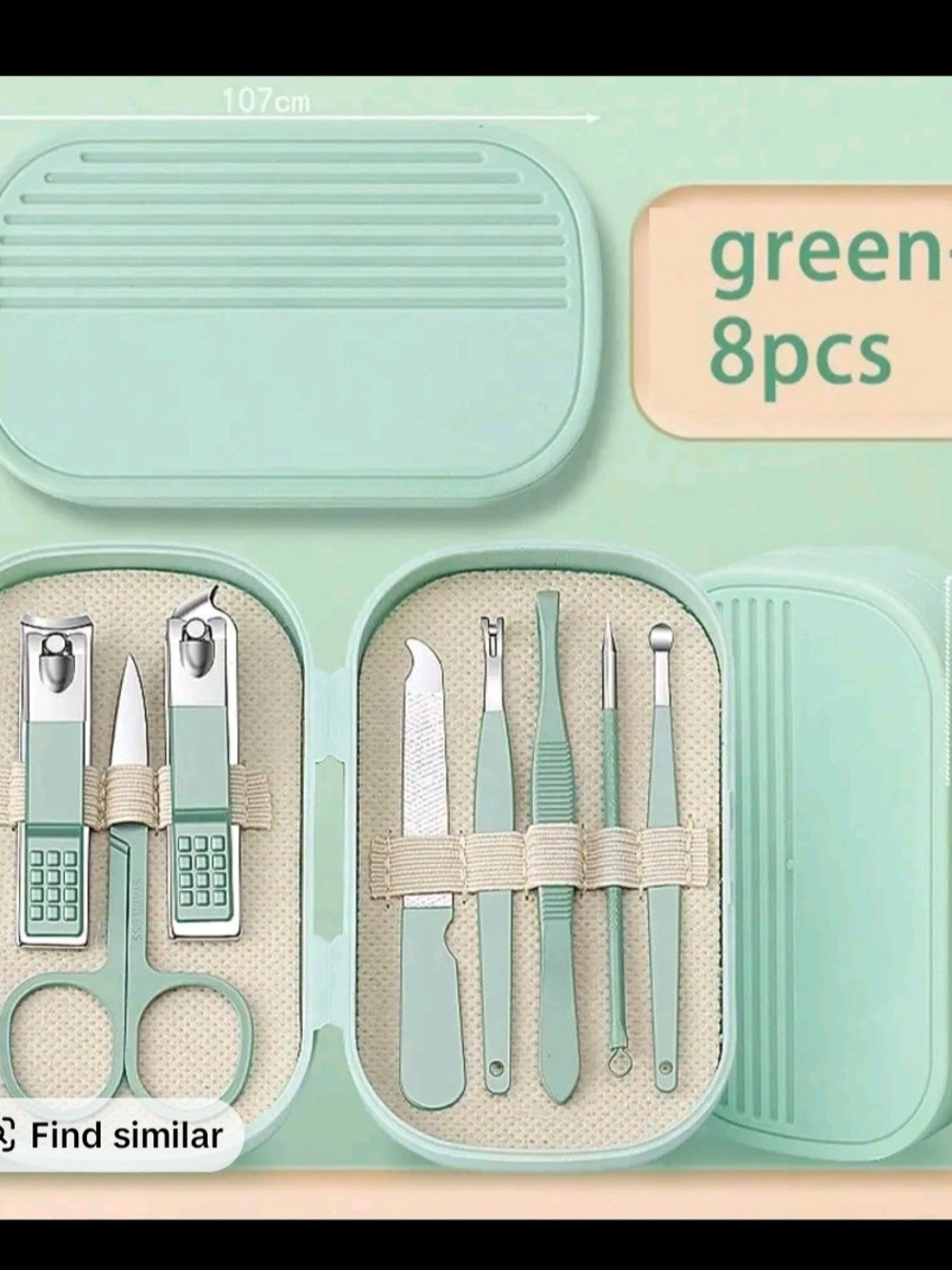 Green 8-Piece Home Grooming & Nail Care Kit